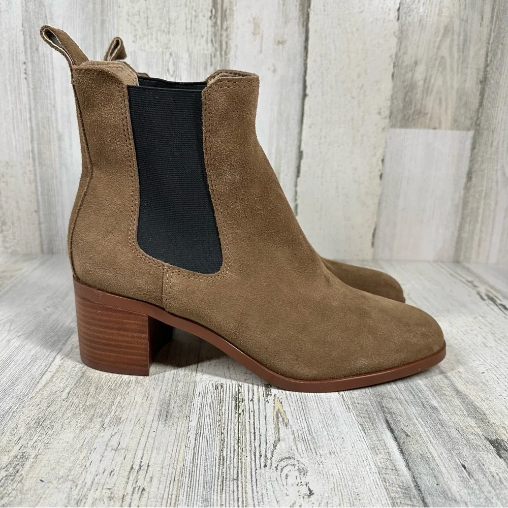 Steve Madden Ankle Boots Women's 10 Rhiannon Chelsea Brown Suede Block Heel